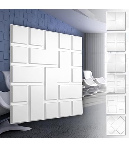 Panneaux Muraux 3D En Plastique PVC - Revêtement Mural Blanc Avec Aspect 3D - Motif Diamant