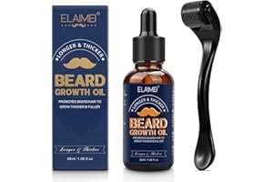 GENERIC Biotine SéRum Soins Des Barbe Cheveux Croissance Kit，Huile Barbe Homme +Dermaroller Microneedling 0.25Mm, éPaississement Et Renforcement De La Croissance Des Cheveux Et De La Barbe Rouleau 30Ml