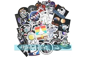 Winlauyet Lot de 50 autocollants NASA Thème espace Pour ordinateur portable, skateboard, bagages, voiture, vélo, pare-chocs