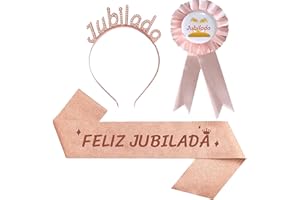 JENICH 3 Pcs Regalo Jubilación Mujer Banda Feliz Jubilada Faja Jubilación Diadema Tiara Jubilada Jubilación Mujer Happy Retirement Decoración Set Accesorios Adornos Jubilación