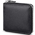 Huztencor Zipper Wallet Men RFID Blocking Leather Bifold Credit Card Wallets (FBA)