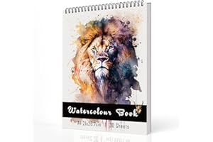 Hovetne Watercolour Paper Pad A4 Sketchbook with 30 Sheets, Acid Free Watercolour Book Paper Cold Pressed Spiral-Bound Drawing Pad Art Supplies for Artists Adults Teens Kids