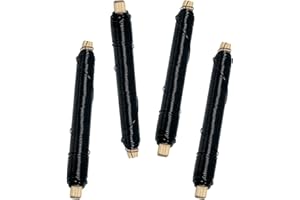 Diompirux 4er Set Schwarz Blumendraht verzinkt, biegsam, stabil und vielseitig Bindedraht, 0,65mm Wickeldraht lose auf Holzwickel, Gartendraht zur Befestigung von Blumen und Pflanzen