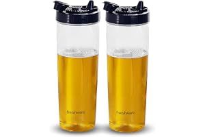 Frenchware Oil Dispenser Bottle Pack of 2, 1 L Each, Food Grade Plastic | BPA Free, Leak Proof For Storing, Pouring Liquids, Cooking Oils, Blue