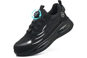 GUDECIUS Obuwie ochronne buty robocze dla mężczyzn i kobiet, lekkie, stalowe noski, zamknięcie obrotowe, oddychające, buty robocze 38-46 EU