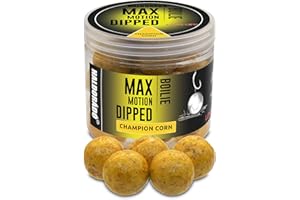 Haldorado MAX MOTION Carp Fishing Dipped Boilie, Champion Corn, Yellow, 20 mm