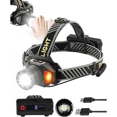 Lampe Frontale Puissante 1000 Lumens,Lampe Frontale LED Rechargeable Avec Lumière Rouge Blanche Et Aimant Amovible Torche Frontale 7 Modes Pour La Course Le Camping La Peche Classe Energet 90635829