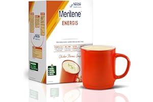 Meritene Energis Chicken Meal Replacement | 50g Powder Sachets, Pack of 10 | Nutritional Support Mix with Proteins and Minerals | With Vitamin D, B & K