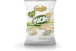 Yucas - Bolsa Individual de 65 g - Elaborado con Yuca y Aceite de Girasol 100% - Textura Crujiente - Ideal Como Aperitivo par
