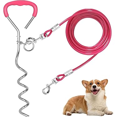 Mi Metty Tie-Out Leinen für Hunde,6m Kausichere Hundeleinen,Tie Out Cables Hofleine Für mittlere bis große Hunde