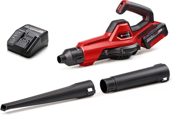 Einhell Souffleur Universel sans Fil GE-UB 18/250 Li E (1 x 4,0 Ah) Power X-Change (18 V, Vitesse d’air 250 km/h, Tube en 3 Parties, variateur de Vitesse avec LED, avec Batterie 4,0 Ah + Chargeur)
