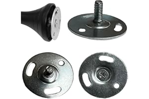 Meddler 40mm Diameter Replacement Metal Screw Round Base Curtain Pole Fixing Wall Mounted Back Plate Bracket Pipe Rod Repair Connector Fix Plates Walls Mount (2 Plates Only)