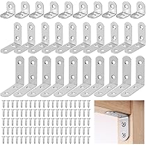 12 Staffe Angolari In Acciaio Inox - 30x30x38mm, Con 48 Viti, Per Mobili E Legno - Foto 11