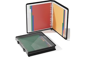 ABC life Raccoglitore ad anelli A4 con 8 divisori in plastica inseribili, Cartella ad 3 anelli con chiusura lampo, Cartelline Portadocumenti in Plastica per ufficio, scuola e studio, nero, trasparente