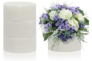 CHCAES 4 Stück Steckmasse für Kunstblumen Trockenblumen Steckschaum Rund Weiß Steckschwamm zum Basteln Steckmoos für Trockenblumen für Weihnachten Ostern Hochzeit