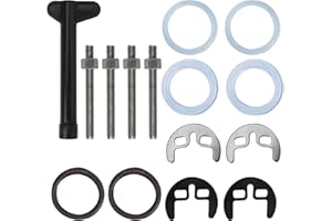 BEEHUG 15 Pcs/Set Tap Fixing Set, Double Hole Monobloc Mixer Tap Fixing Fitting Kit, Kitchen Bracket Tap Washer Sink Fixing Fitting Kit for Hot and Cold Water Faucets in Kitchen and Bathroom Basins