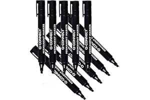 Q-Connect Permanent Marker Pen Chisel Tip Black (Pack of 10) KF26042