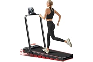 UMAY Walking Pad Treadmill with 9% Incline, Folding Treadmill with Diamond Pattern Running Belt, 12km/h Lightweight Running Machines for Home Office with LED Display, No Assembly