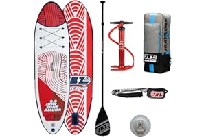 JBZ JBAY.ZONE JBAY.Zone Amura H3, Tavola Stand Up Paddle Gonfiabile per Principianti, con Pompa a Doppia Azione, Pagaia Regolabile e Borsa Incluse, Strato Antiscivolo, Design Maori, Fino a 99kg, 297x81x10 cm
