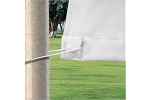 Rosnek 2 Panel Outdoor Curtains Bottom Fixable,Windproof Design Pergola Curtains W 52" x L 96" with Top Grommets,Gazebo Curtains Thermal Insulated Waterproof for Garden,Patio,Pergola(White)