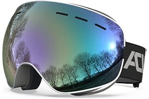 ACURE Ski Goggles, OTG Frameless Snow Snowboard Goggles of Dual Lens with Anti Fog and UV400 Protection for Men, Women, Youth