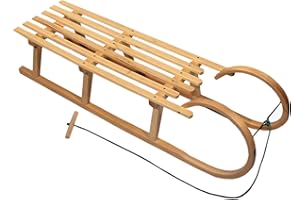 BAMBINIWELT BY RAFAEL K. Inconnu BambiniWelt Luge d'écoute en Bois avec Cordon de tirage 120 cm 2 Personnes