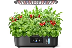 GOLUMUP Serra Idroponica 13 Baccelli, Smart Garden con Doppia modalità di Coltivazione, con Luce LED per Coltivazione, Timer Automatico, Altezza Regolabile, Nero