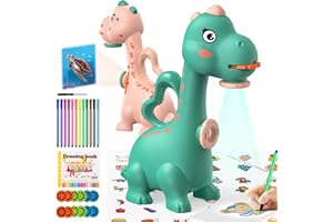 Projektor rysunkowy dla dzieci, projektor do śledzenia i rysowania, zabawka MOMSIV z 96 kolorowymi wzorami, prezent dla chłopców i dziewczynek, zielony