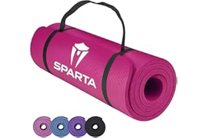 SPARTA NBR Yoga Mat Exercise Fitness foam Extra Thick Non-Slip Large Padded High Density for Pilates gymnastics stretching Workout with Free Carry Strap
