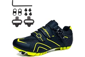 PENXZT Zapatos de Ciclismo MTB para Hombres Zapatos de Bicicleta de montaña compatibles con Tacos SPD de 2 Pernos Zapatos de Bicicleta de Montar al Aire Libre en Interiores