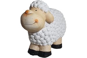 Bambelaa! Figura decorativa da giardino a forma di pecora grande, per esterni e interni, ca. 31 x 13 x 23 cm, nero/bianco