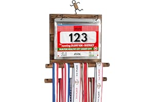 J JACKCUBE DESIGN - Porte-médailles de marathon - Support mural en bois pour coureurs, gymnastique, triathlète olympique - MK503A - Bois