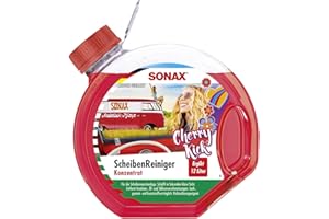 ‎SONAX SONAX ScheibenReiniger Konzentrat Cherry Kick (3 Liter) Sommerrreinigungskonzentrat für die Scheiben- und Scheinwerferwaschanlage | Art-Nr. 03924000