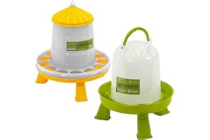 NUGOYA Lot Mangeoire 2 kg et Abreuvoir 1,5 litres poules volailles Gaun en Bioplastique