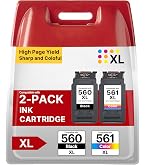 Cartucce PG560XL E CL561XL Per Canon Pixma – Nero E Colore, Alta Resa 750/600 Pagine, Compatibili Con TS5350, TS7450 E Modelli Simili