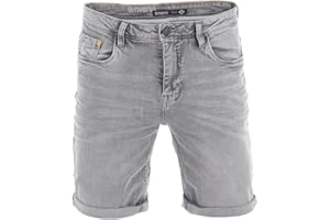 riverso Jeans Shorts Herren Stretch Kurz Regular Fit RIVUdo Kurze Hosen Bermuda Shorts Sommer Denim Einfarbig Grau Blau Schwarz 30 31 32 33 34 36 38 40 42 44 46