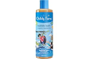 Childs Farm | Bain moussant pour enfants | Framboise biologique | Peau sensible | Nettoie et hydrate la peau | 500 ml (l'emballage peut varier)