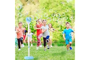 BEYOND MS Bubble Machine with Lights for Outdoor, Automatic Bubbles Blower Maker for Kids Toddlers, Height 47 Inches Rechargeable Standing Bubble Machine for Wedding Birthday Party