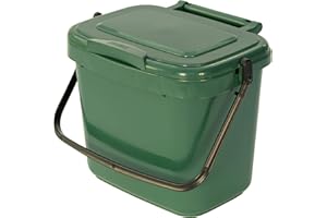 ALL-GREEN Green Kitchen Compost Caddy (5L - Small) - for Food Waste Recycling (5 Litre) - 5L Plastic Composting Bin