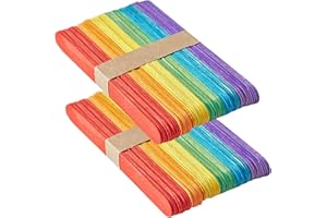 YXHZVON Palos de Helado, 100 Unidades Palitos de Paletas de Madera Multiusos, Palos de Polo de Madera para La Fabricación de Helados de Bricolaje Artesanía Creativa (114 x 15 mm)