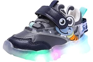 LUCKYWAQNG Sportschuhe Kinder Jungen Leuchtende Schuhe Weichen Sohlen Atmungsaktive Wanderschuhe Anti-Rutsch Mit Lichtern Sneaker Schnürung Mit Klettverschluss Einzelne Schuhe Mit Hakenschlaufe