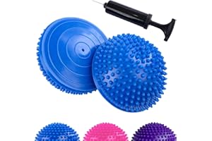 CampTeck Hedgehog Balance Pods, Half Dome Spiky Balance Balls, Balance Training Equipment with Hand Pump - 2 pack