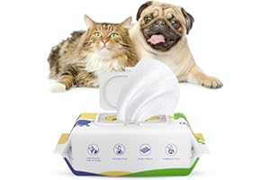 Pawaboo Pet Grooming Wipes for Dogs and Cats, Soft Hypoallergenic Puppy Wipes with Lid for Cleaning and Deodorizing, Unscented Wipes Bath Wipe for Paws Ears Butt Body - 1Pack/100Count