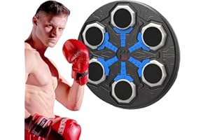 ‎HISEEYO Hiseeyo Premium Musik Boxmaschine mit Boxhandschuhen, Smart Bluetooth Boxmaschine mit LED Elektronik Wandmontage, Musik Boxen Ziel Workout Punching Equipment für Zuhause (Schwarz) (Schwarz-50)