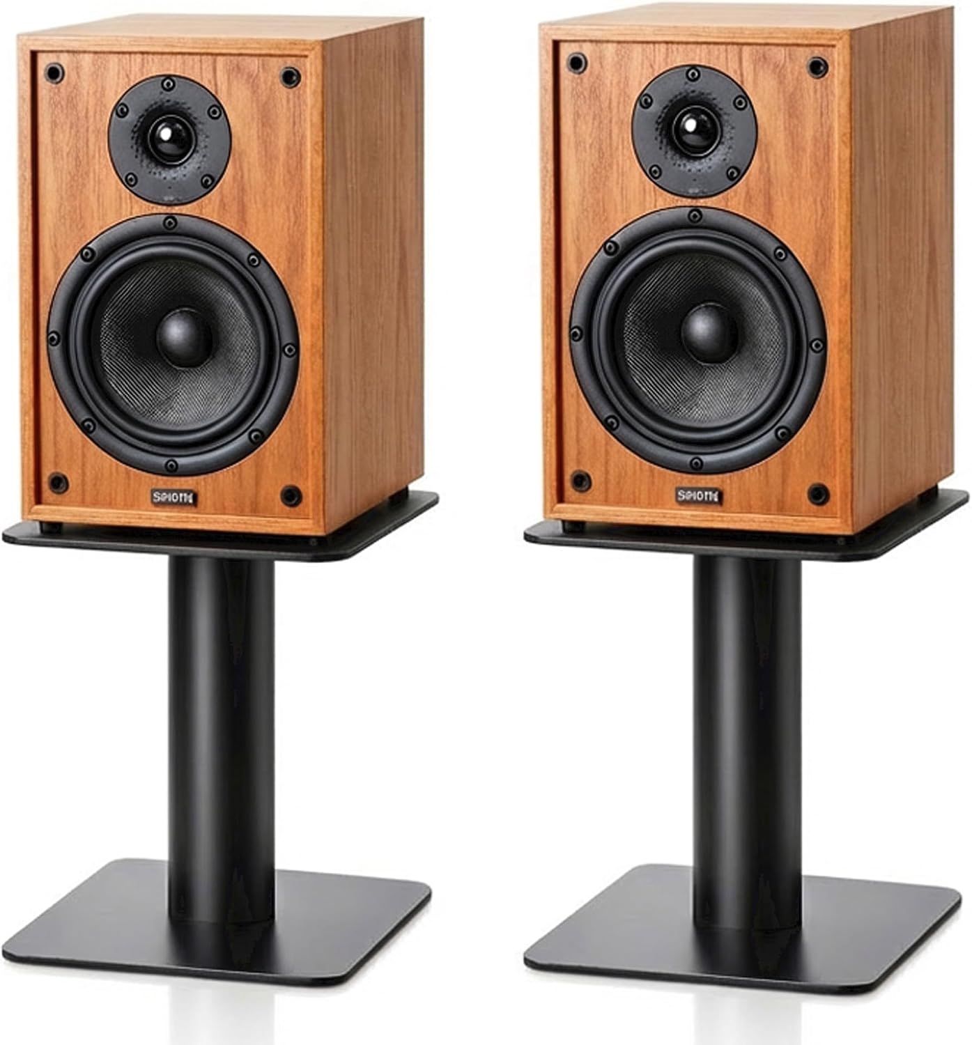 5-8 Inch Desktop Speaker Stands with Cable Management, 25kg Heavy Duty Steel Desk Speaker Stand for Bookshelf Speakers & Studio Monitors, Stable Desktop Speaker Stand Pair, Cleaner Desk Audio Setup