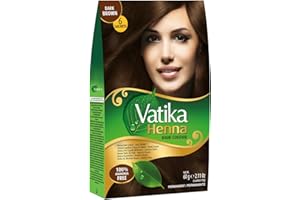 VATIKA NATURALS Vatika Henna Coloration Cheveux Brun Foncé - 6 sachets de 10g - Henné biologique avec Café & Grenade - Cache les cheveux gris, apporte brillance et vitalité - Sans ammoniaque - Nourrit et protège