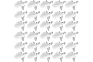 CHUDIAN 30 Stück Regalträger Stützen Bodenträger Glas-Bodenträger Kunststoff mit Stahlstift L-Förmige Clips unsichtbar Regalhalterung für Schrank Bücherregal Möbel Support 3mm