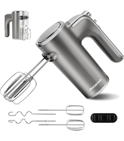 Adler Handmixer AD 4212, 300,00 W, Mit Schneebesen Und Knethaken, 5