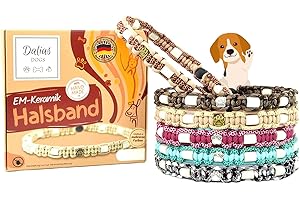 DALIAS DOGS EM-Ceramic-Tick Collar for Dogs and Cats Tick Protection Anti-Tick EM Band Adjustable Original US Paracord Made in Germany (41-50 cm, Beige)