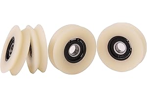 SMART MACHINES Set di 4 pulegge in nylon poliammide con scanalatura a V di 90° per guide lineari, 50mm di diametro, cuscinetto da 10 mm (V50-10)
